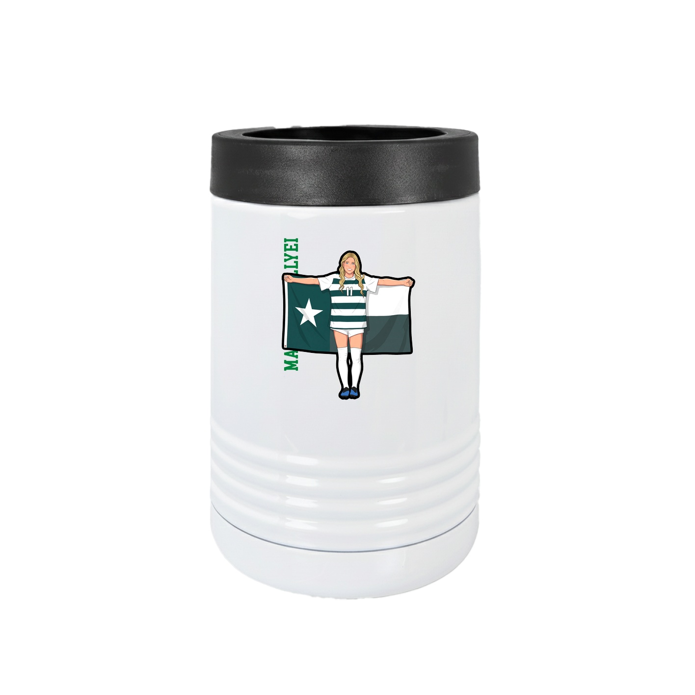 Beverage Holder — Name Vertical in White