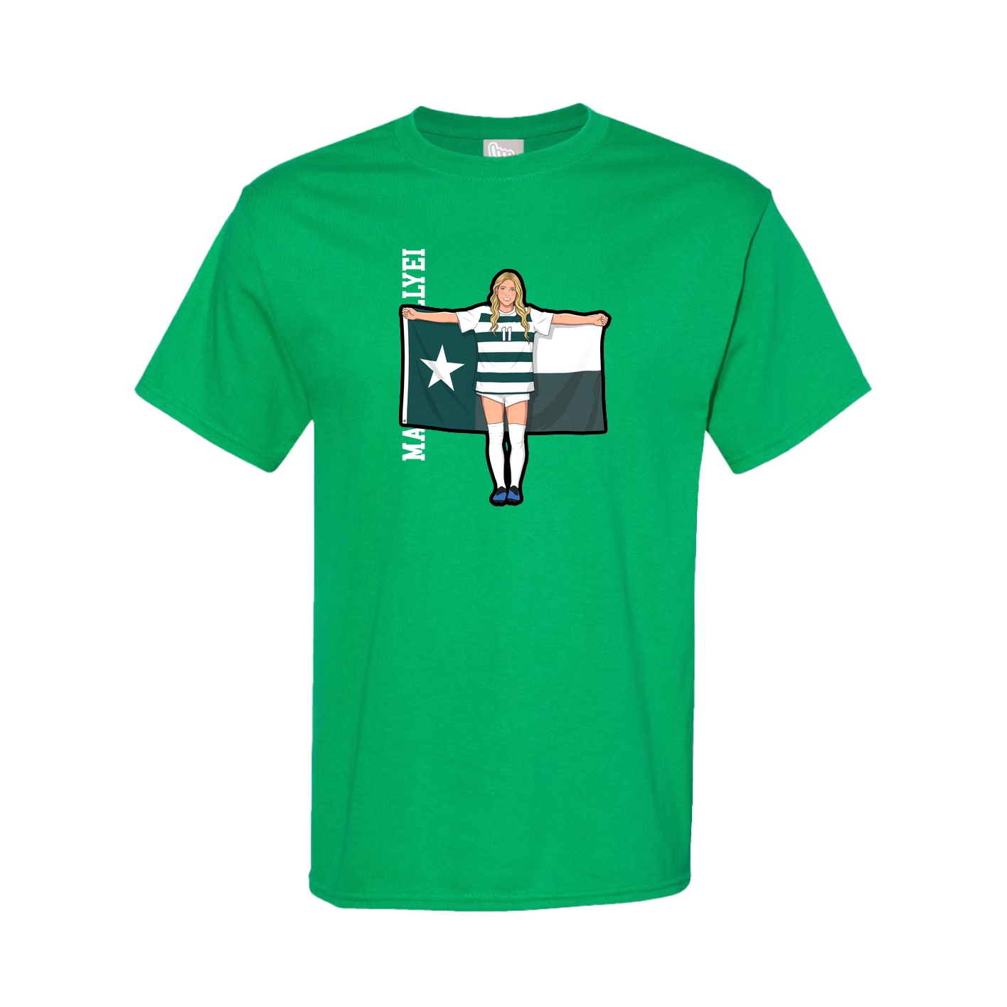 Tee — Name Vertical in Green