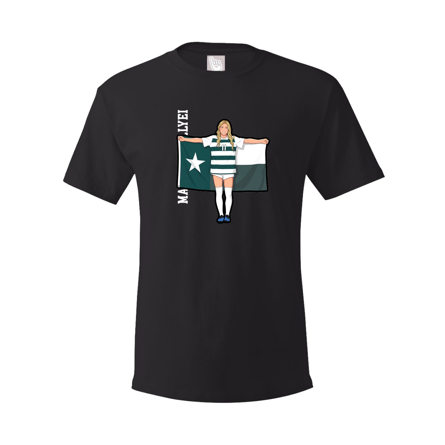 Youth Tee — Name Vertical in Black