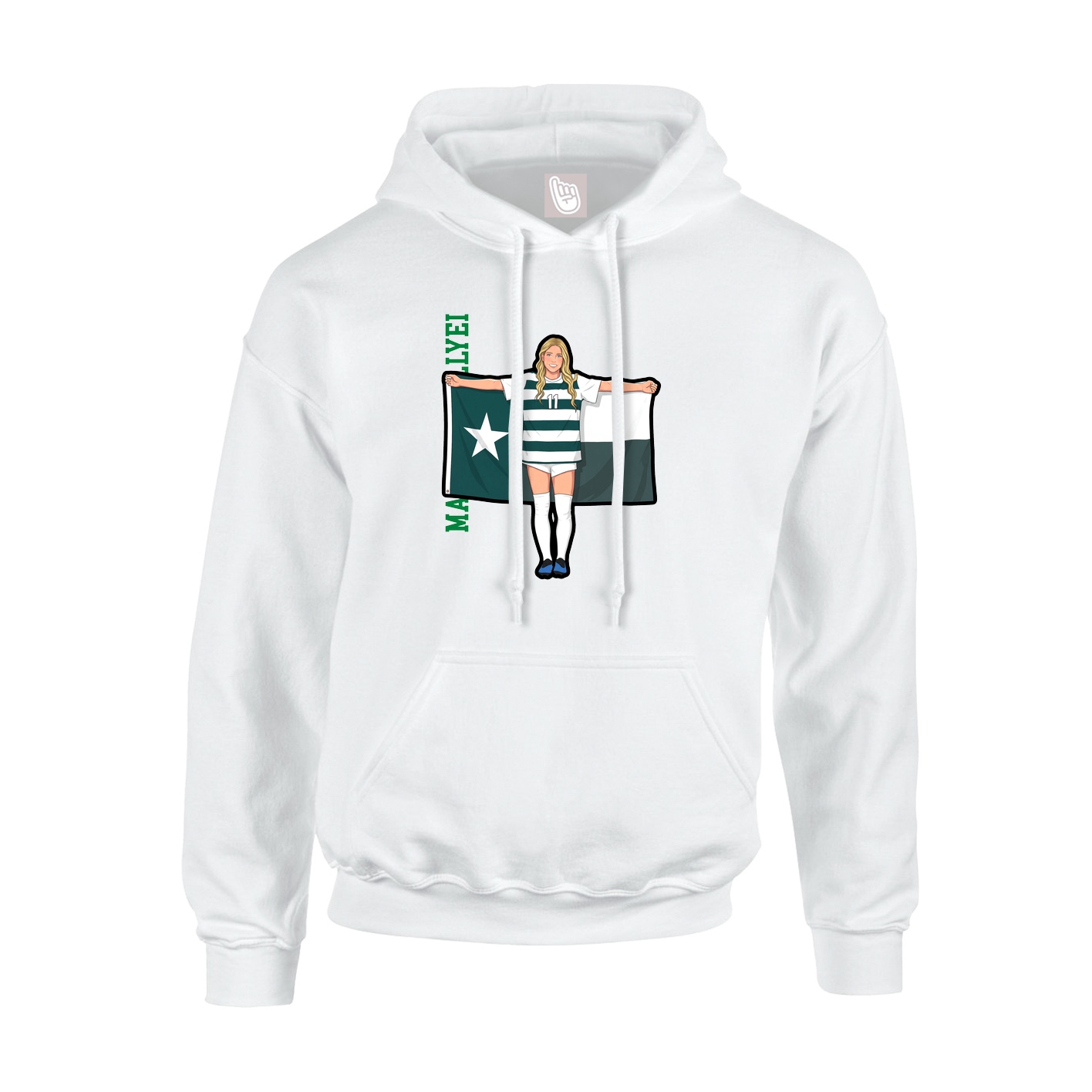 Youth Hoodie — Name Vertical in White