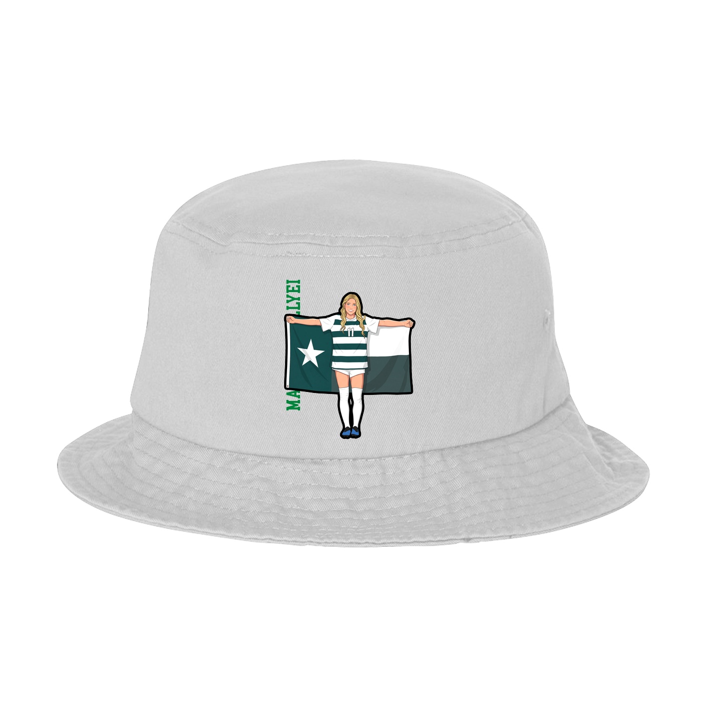 Bucket Cap — Name Vertical in White