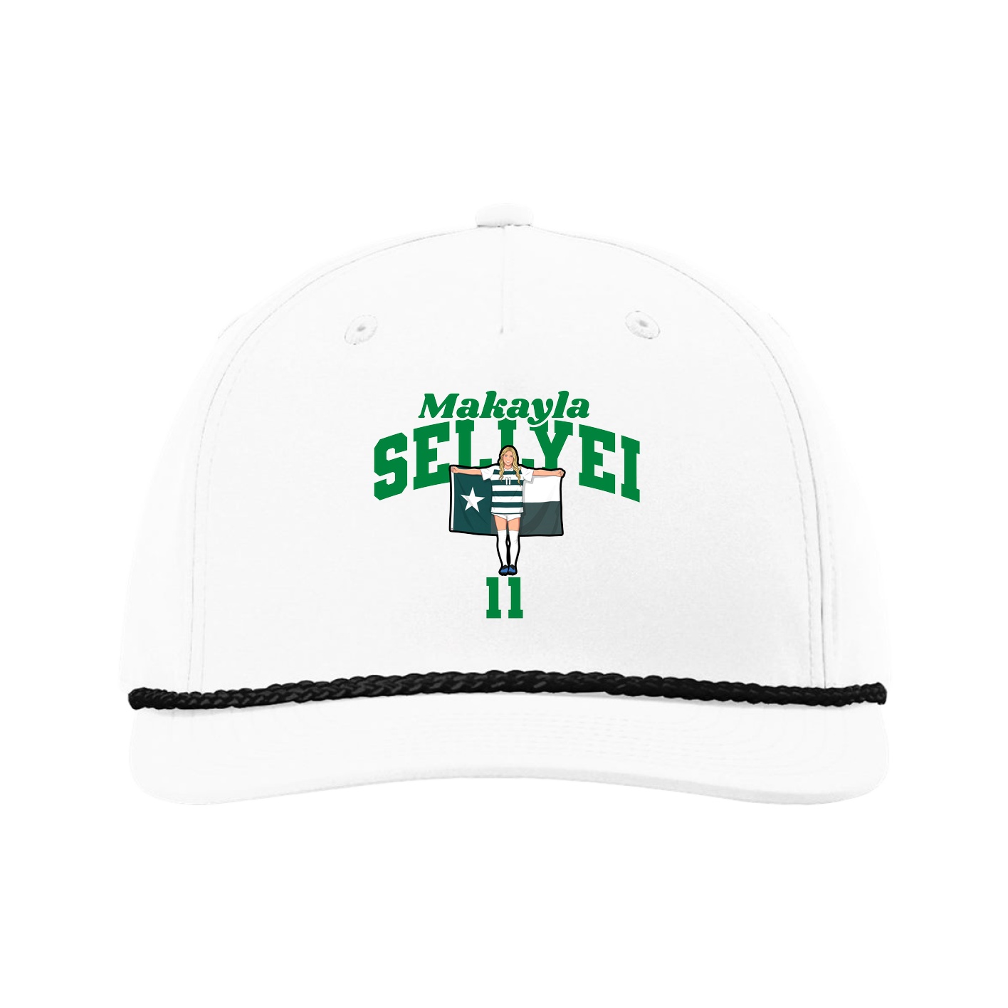 Five-Panel Classic Rope Cap — Signature Arch in White