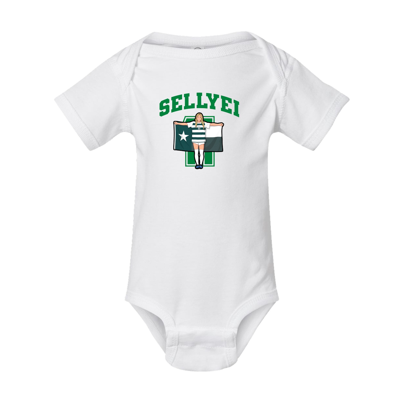 Baby Onesie — Number in White