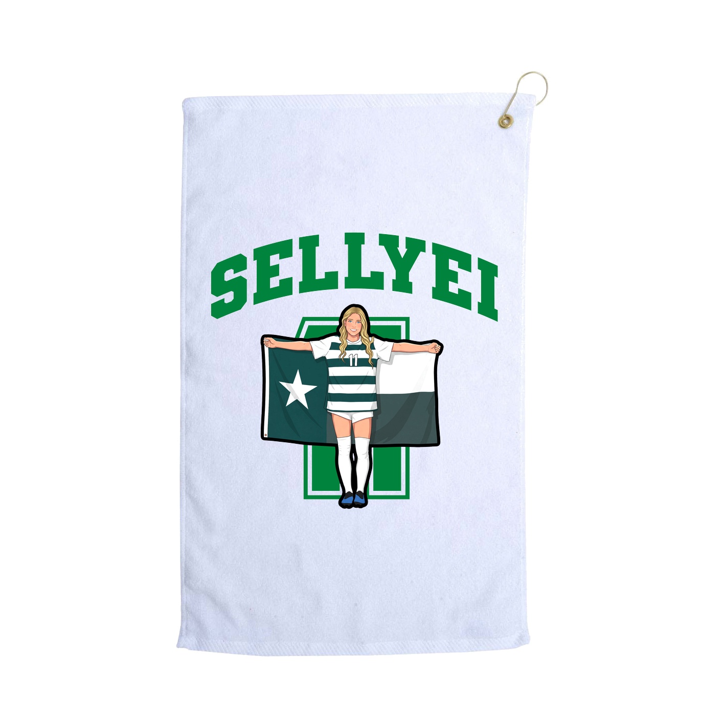Golf Towel — Number in White