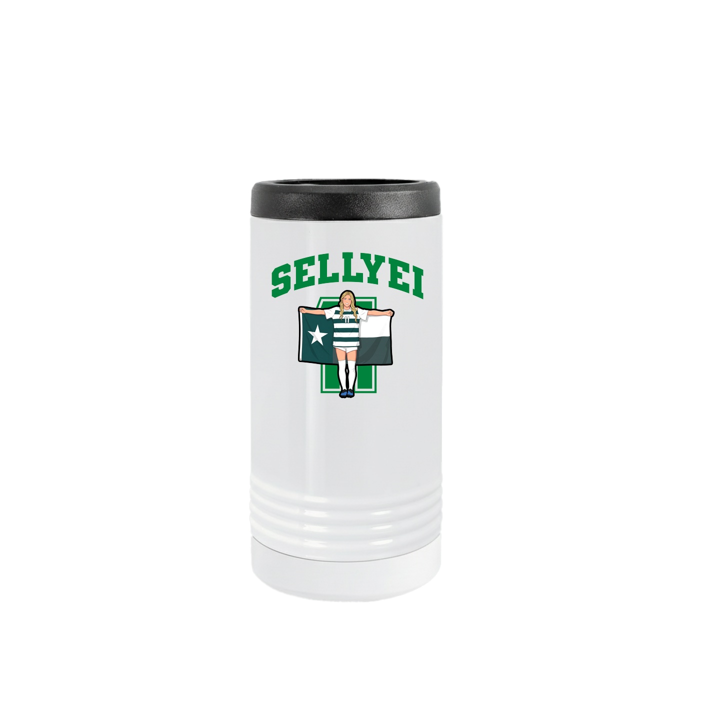 Slim Beverage Holder — Number in White
