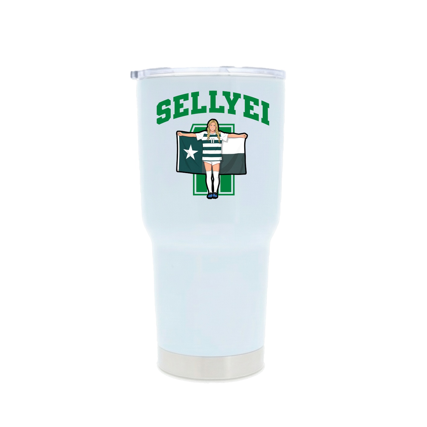 30oz Stainless Steel Tumbler — Number in White