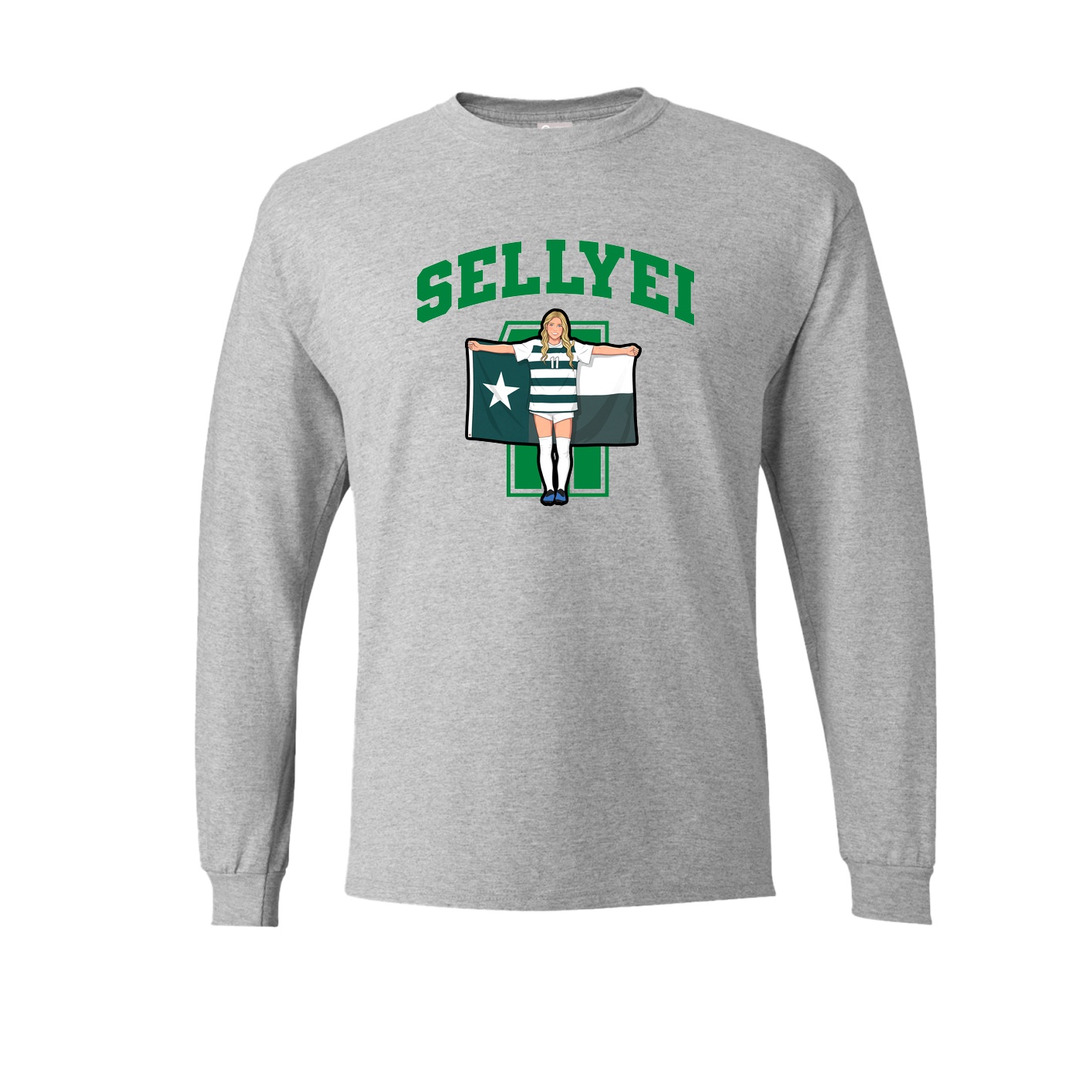 Long Sleeve Tee — Number in Grey