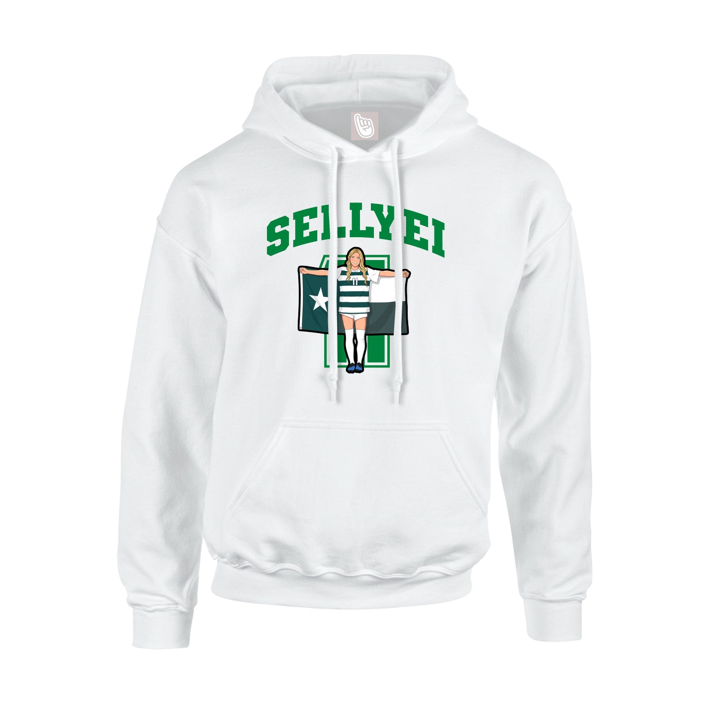 Hoodie — Number in White