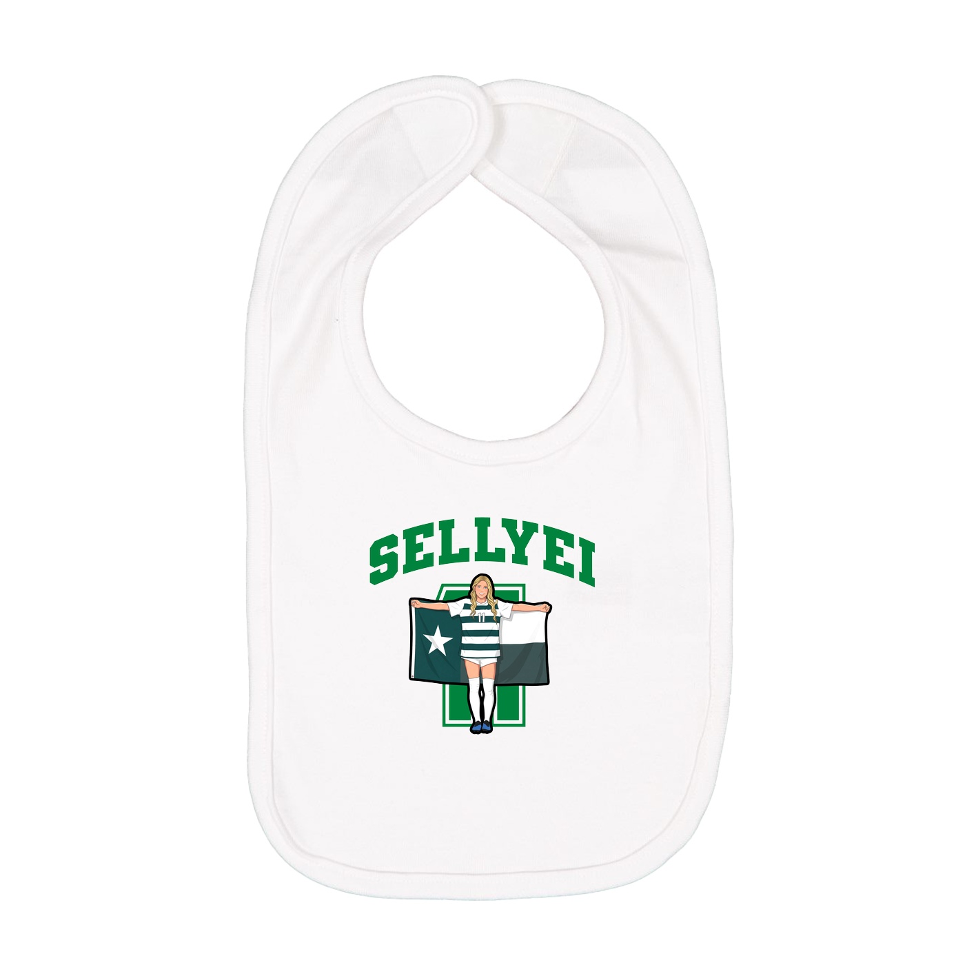 Infant Bib — Number in White