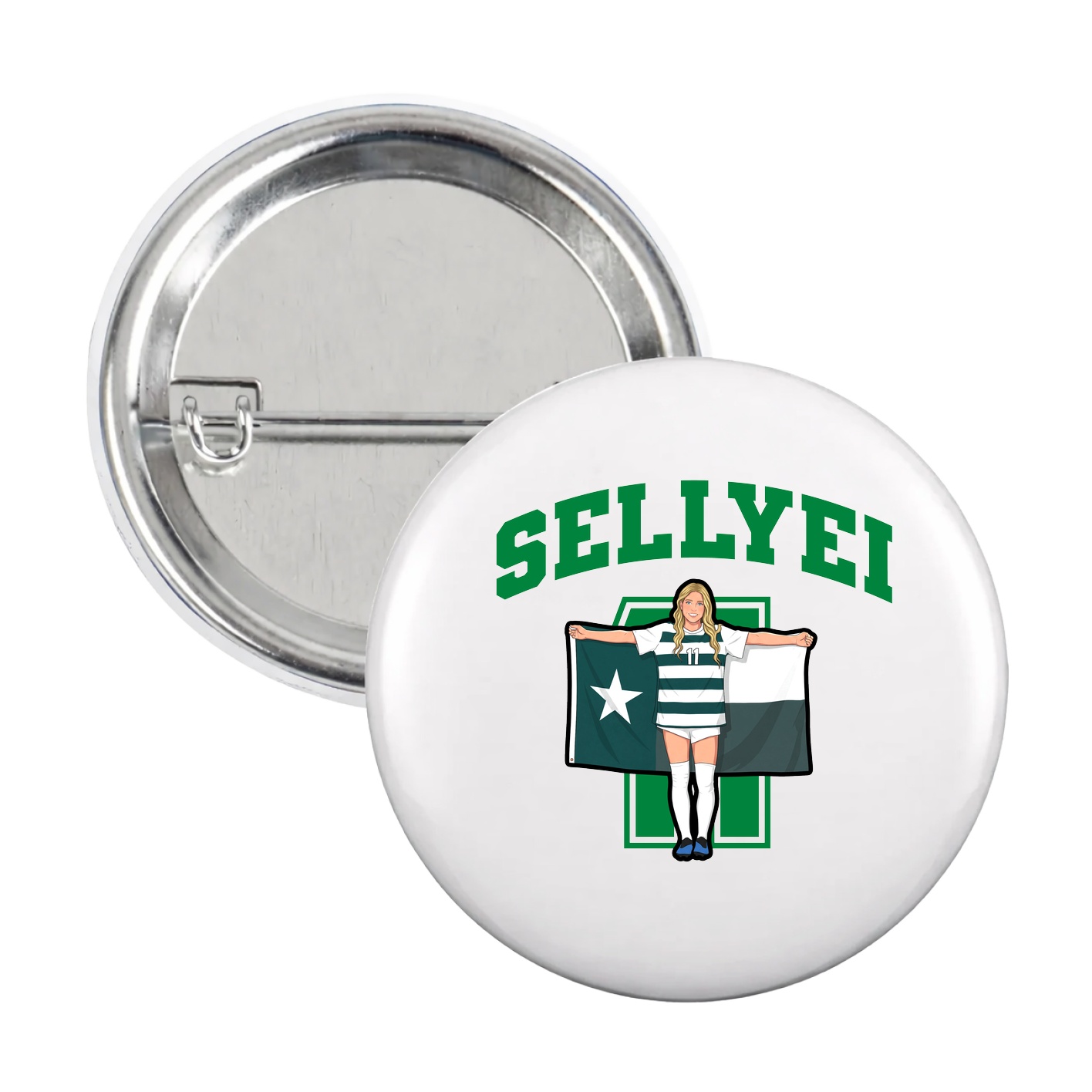 Game Day Button — Number in White
