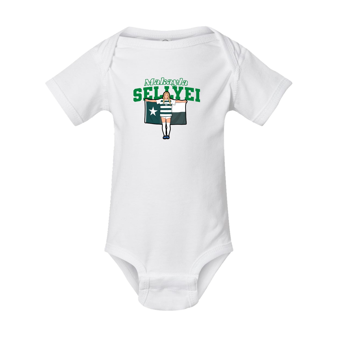 Baby Onesie — Name Arch in White