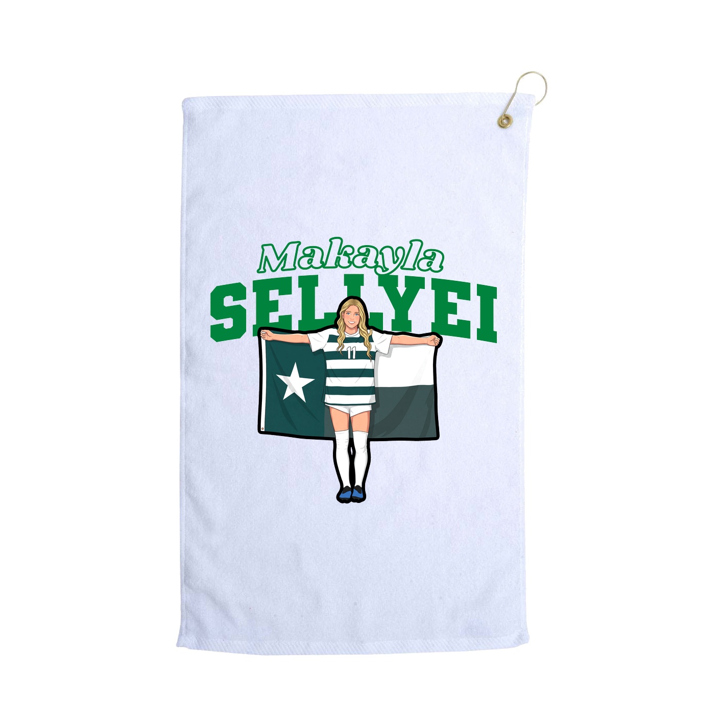 Golf Towel — Name Arch in White