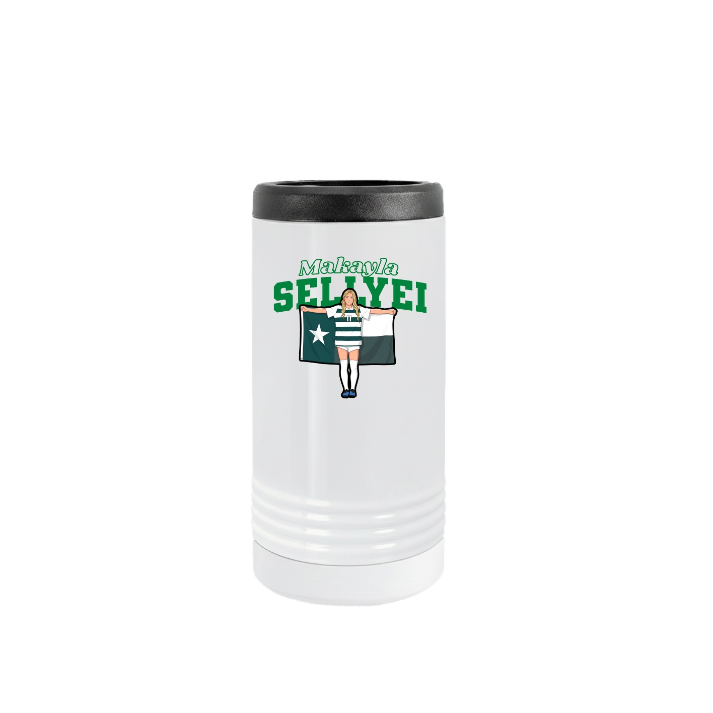 Slim Beverage Holder — Name Arch in White