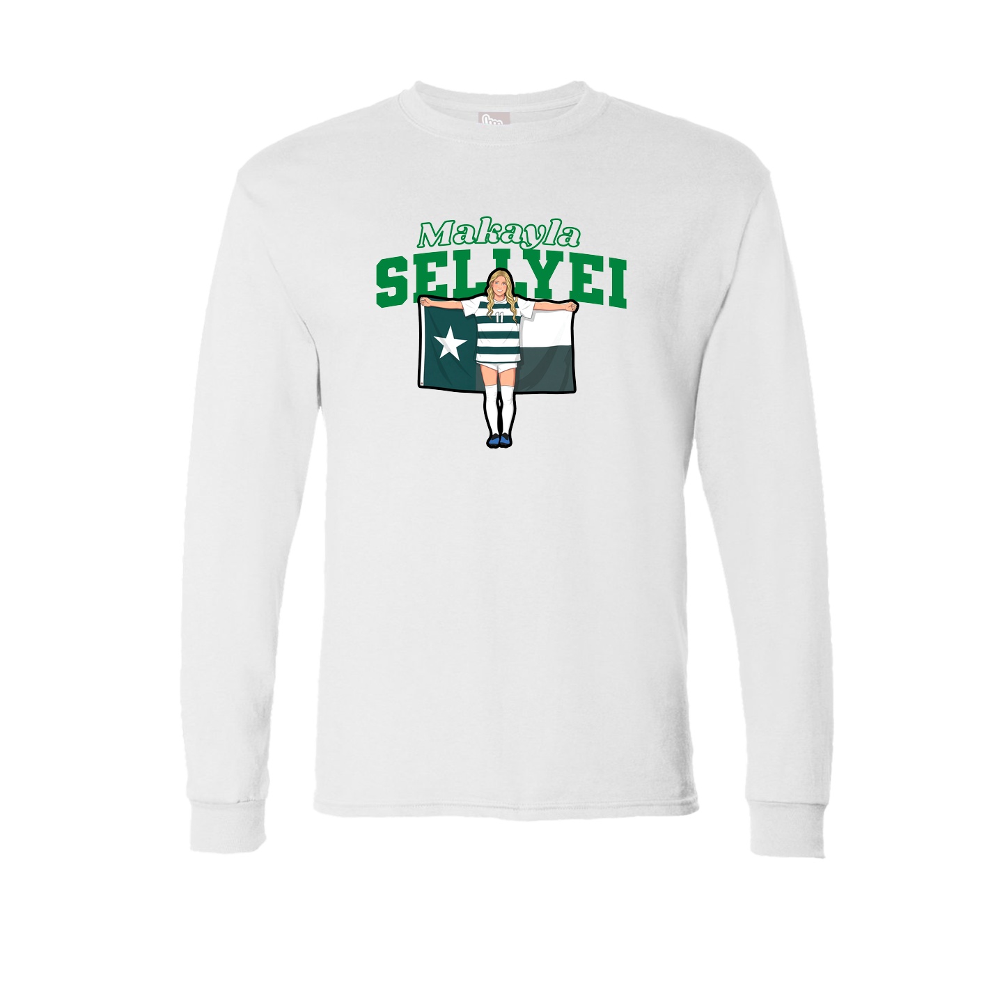 Long Sleeve Tee — Name Arch in White