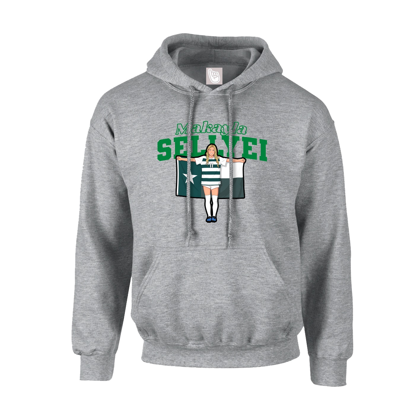 Hoodie — Name Arch in Grey