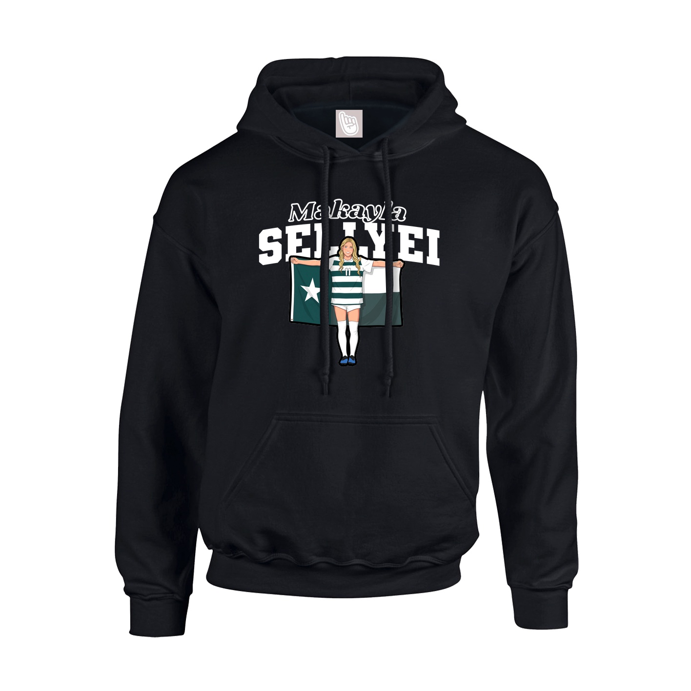 Youth Hoodie — Name Arch in Black
