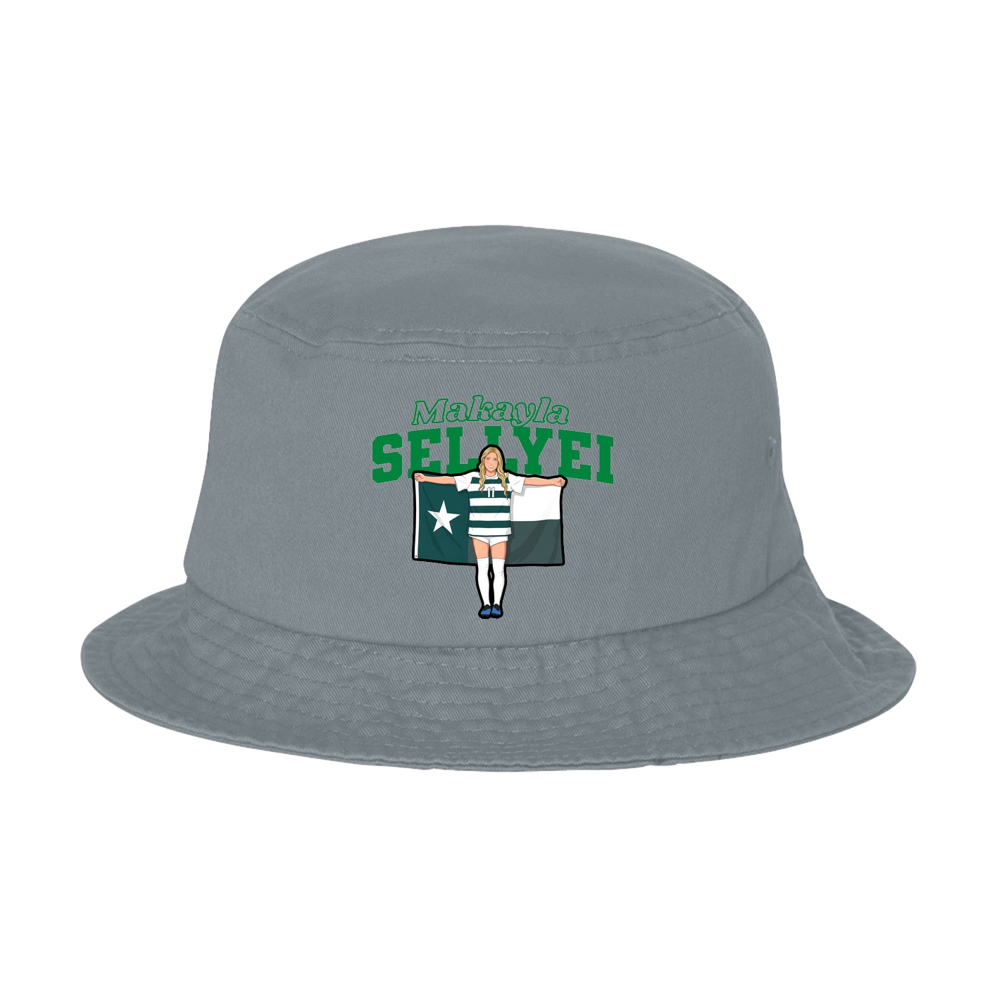 Bucket Cap — Name Arch in Grey