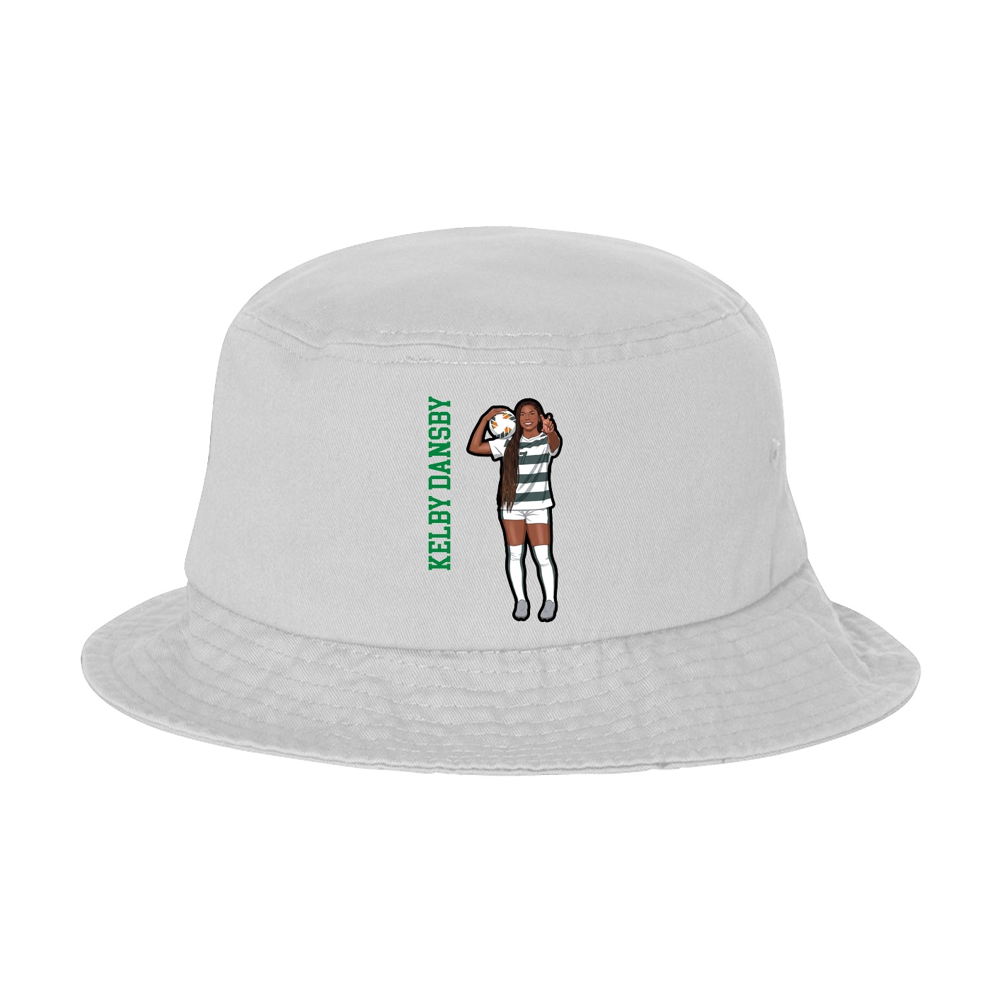 Bucket Cap — Name Vertical in White