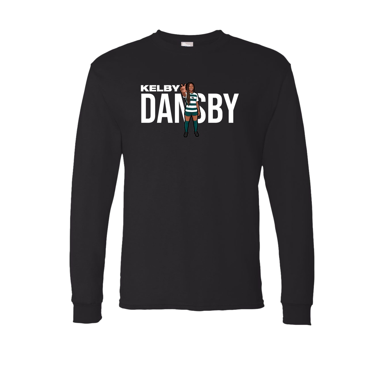 Long Sleeve Tee — Player Name in Black