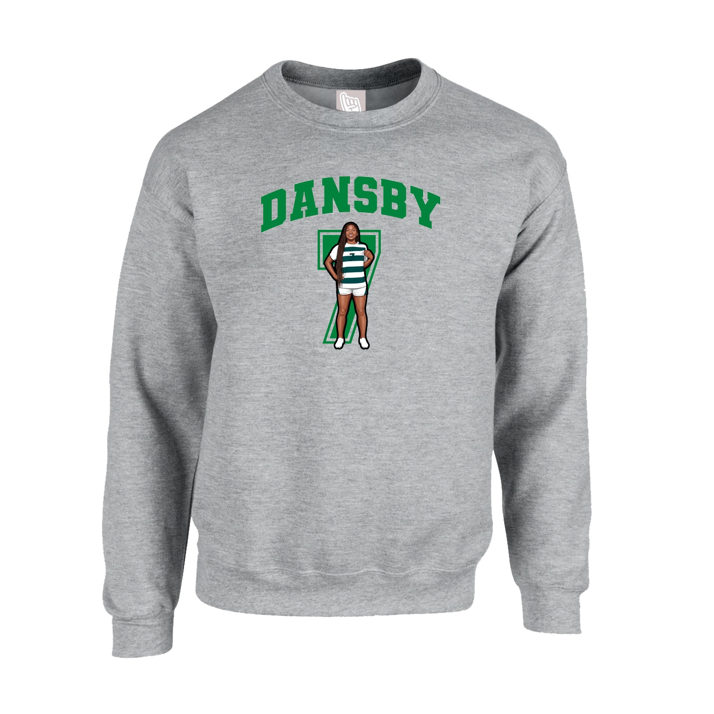Fleece Crew — Number in Grey