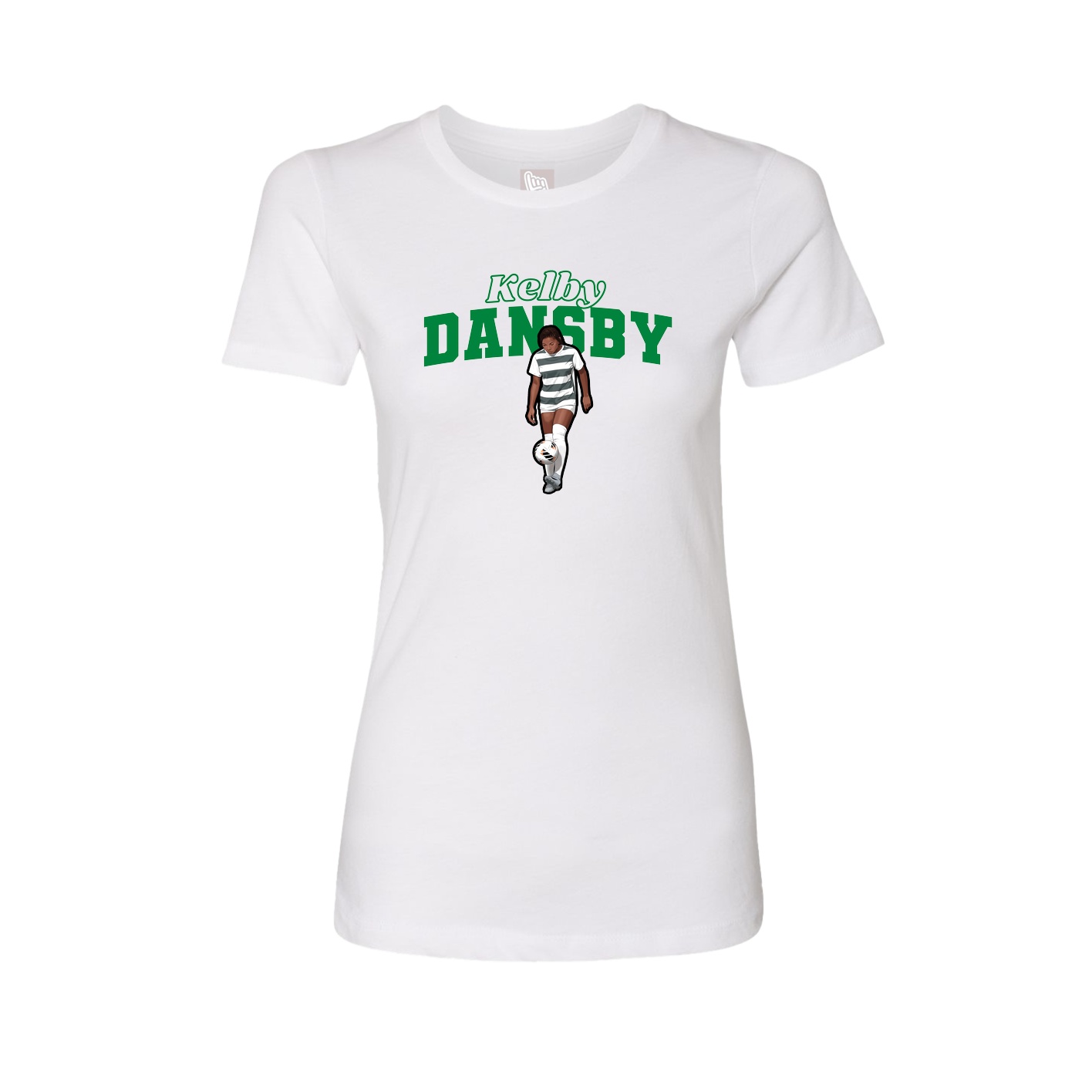 Fitted Women's Tee — Name Arch in White
