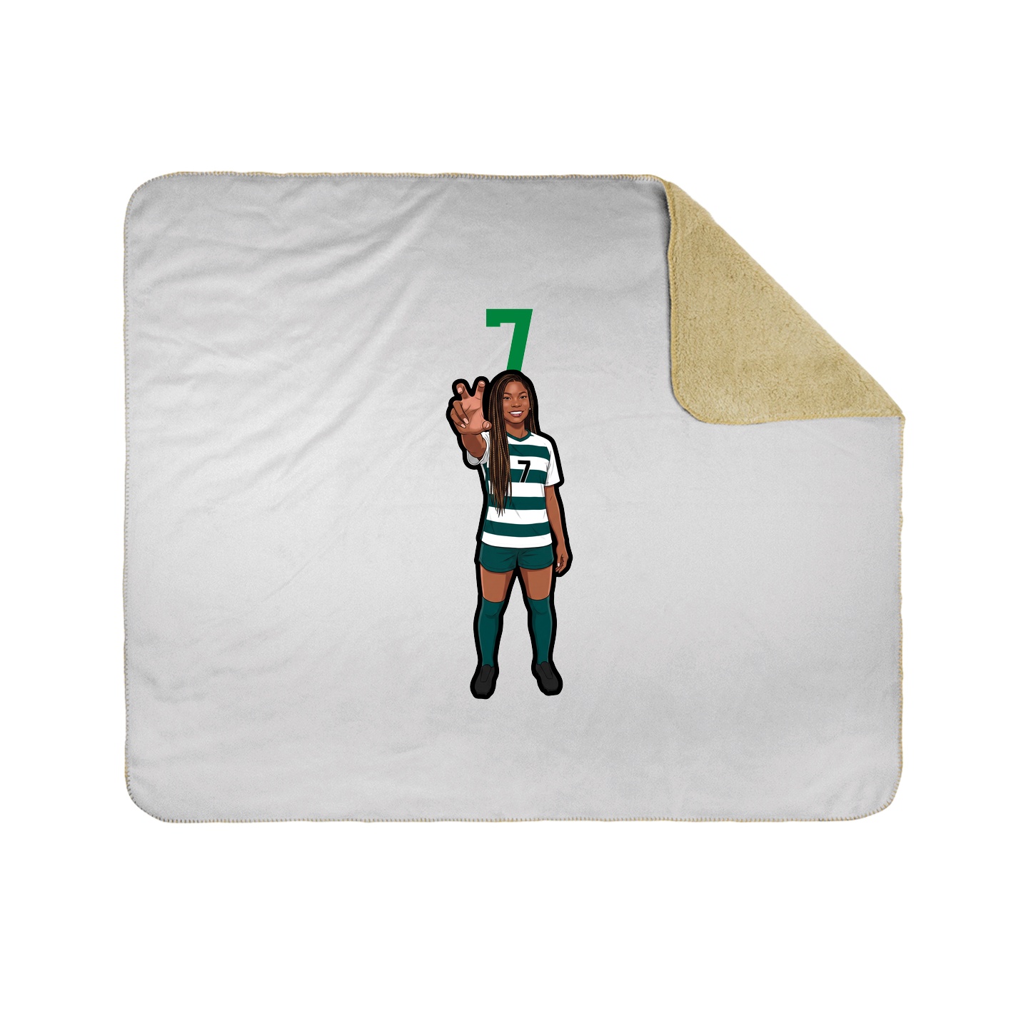 Throw Blanket — Number Top in White