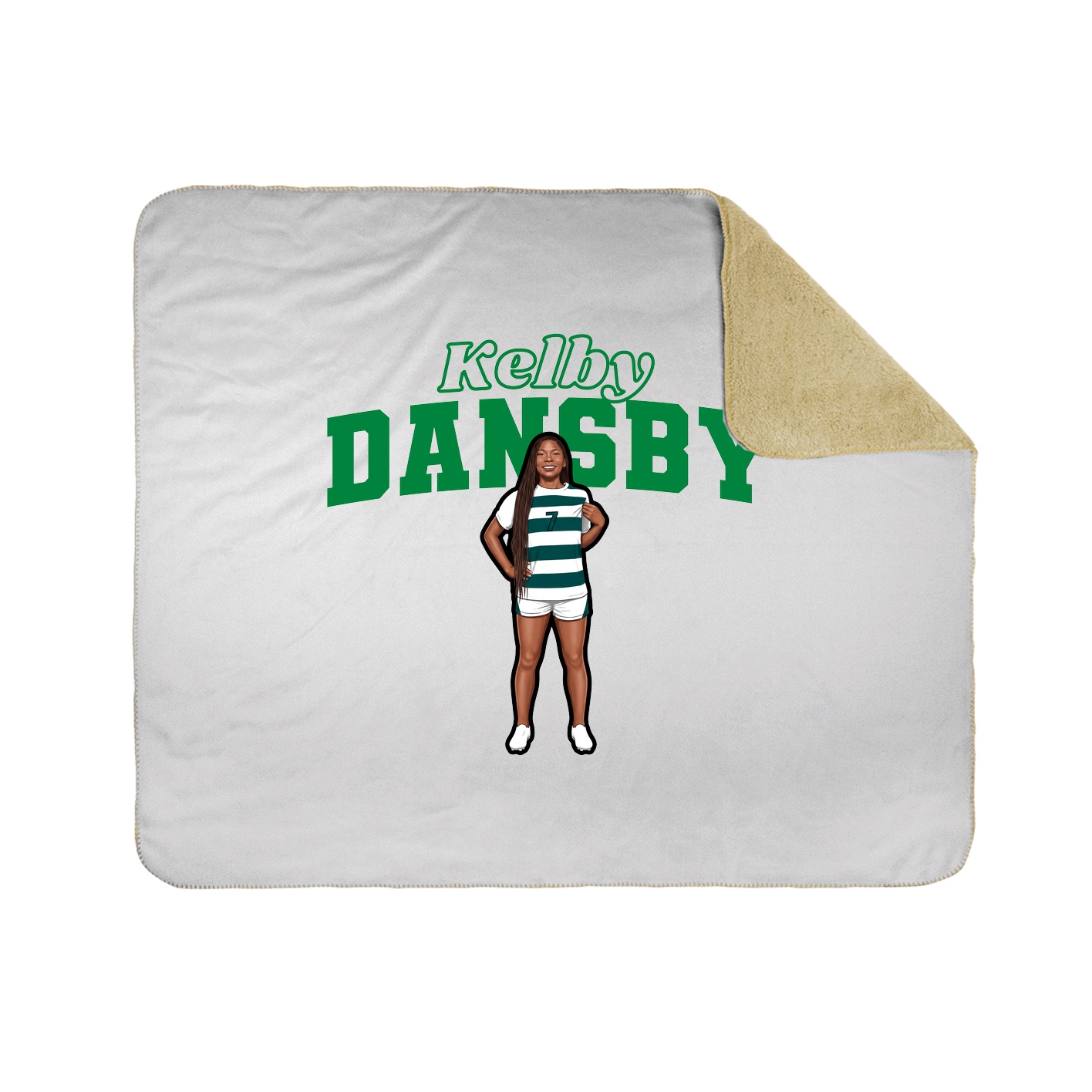 Throw Blanket — Name Arch in White