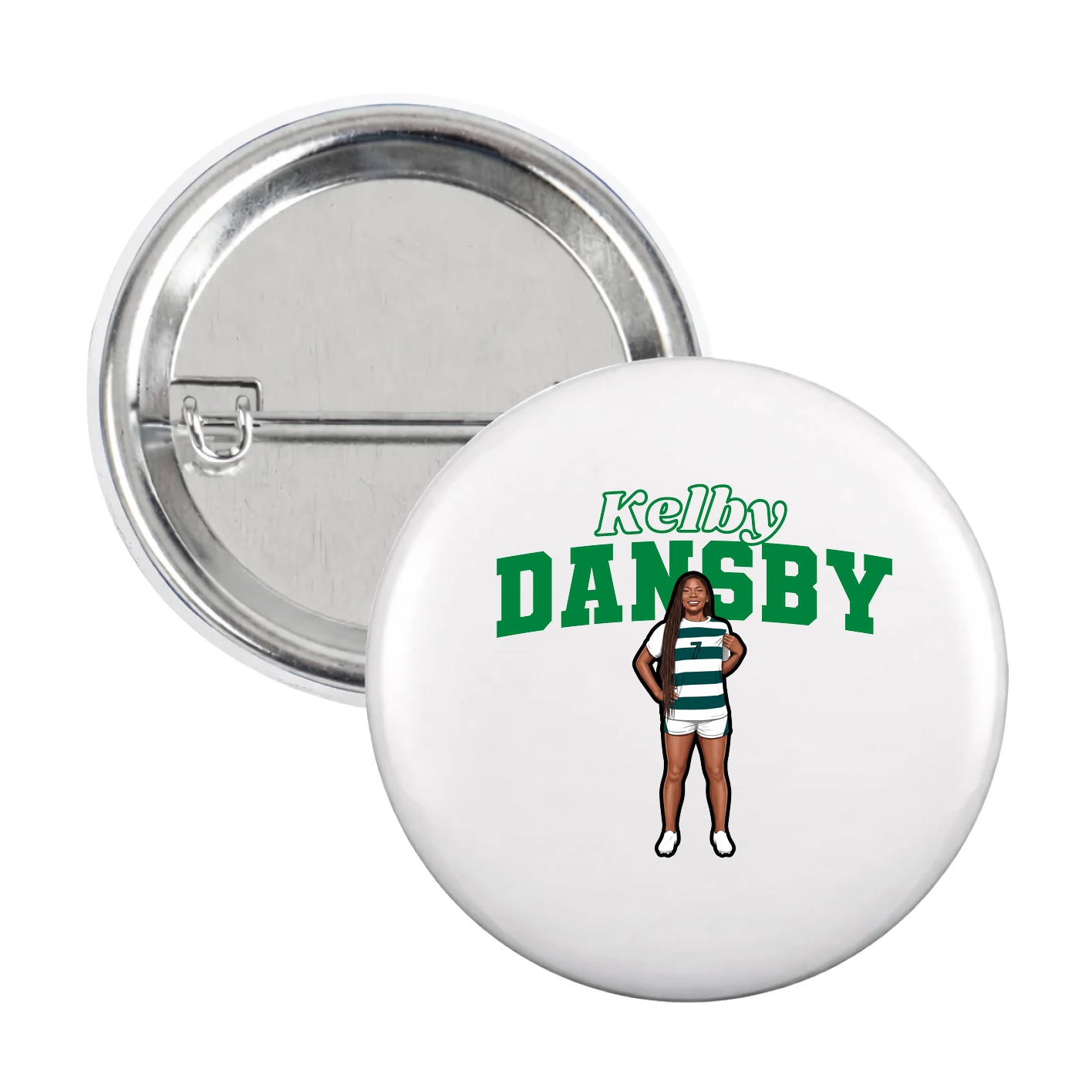 Game Day Button — Name Arch in White