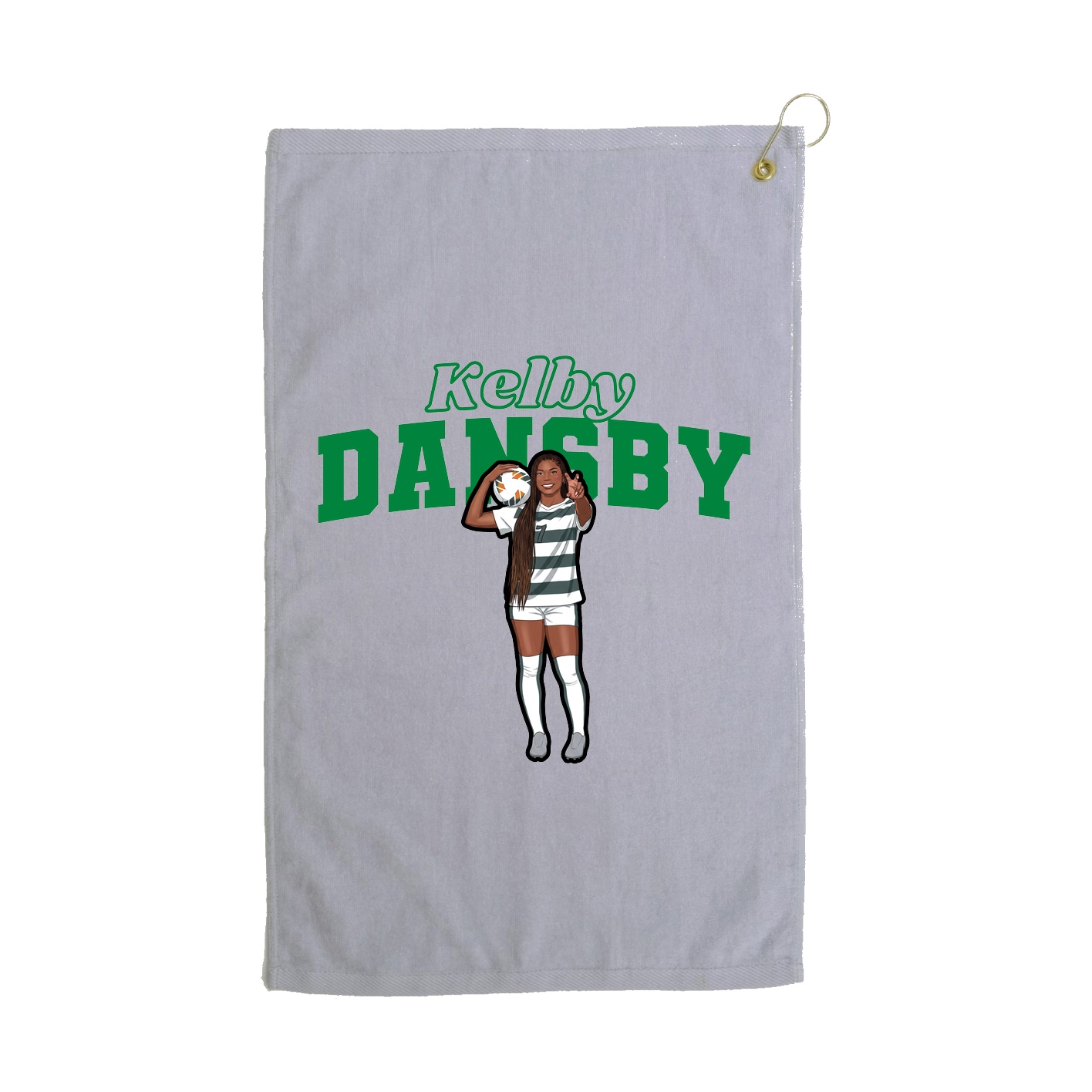 Golf Towel — Name Arch in Grey