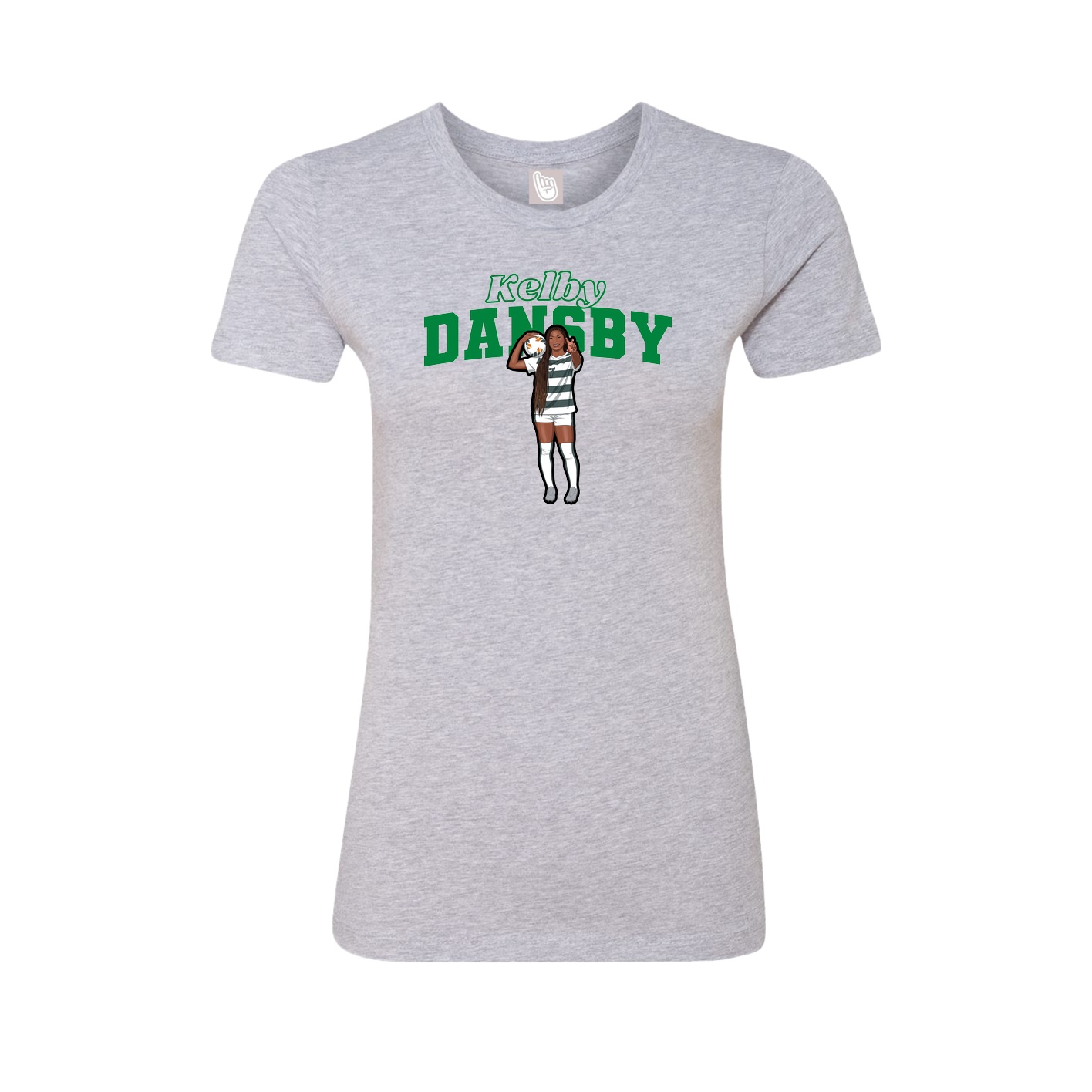 Fitted Women's Tee — Name Arch in Grey