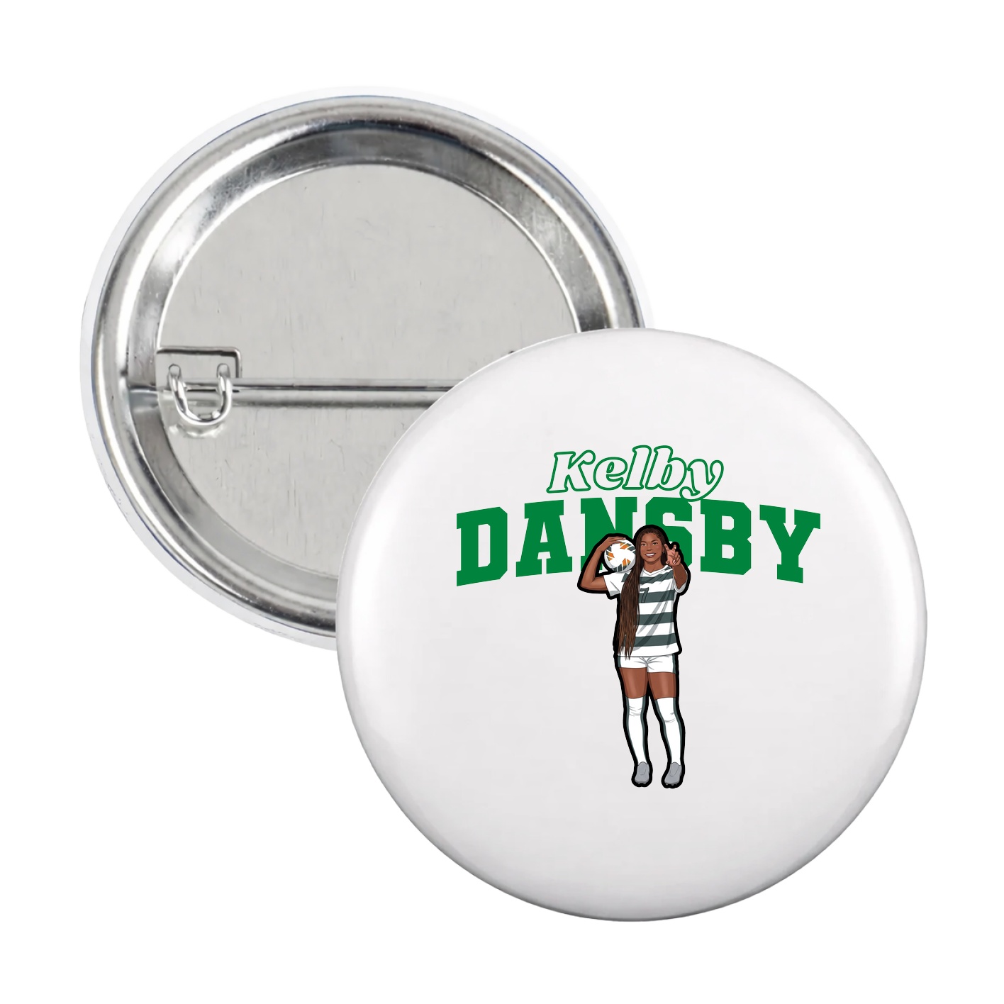 Game Day Button — Name Arch in White