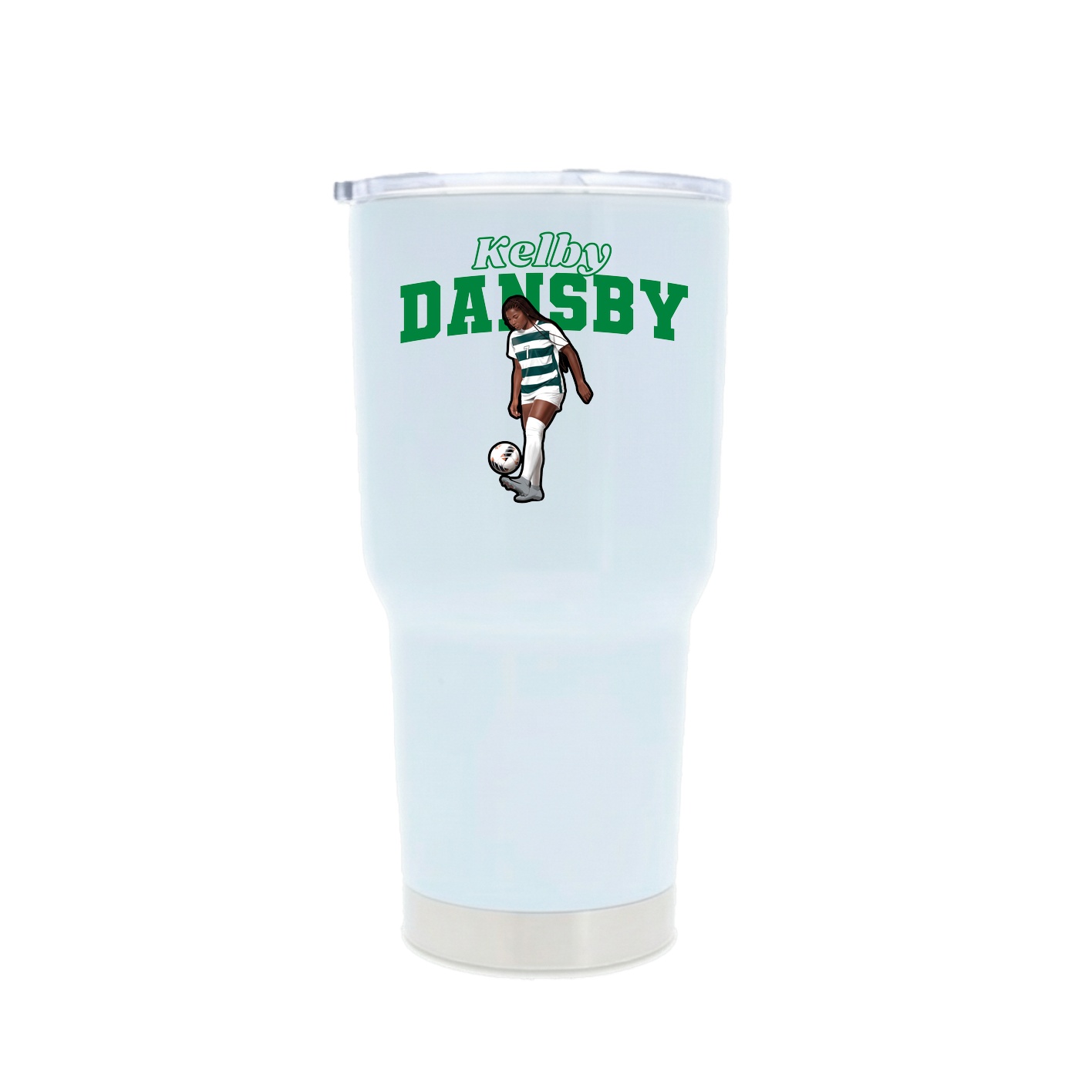 30oz Stainless Steel Tumbler — Name Arch in White