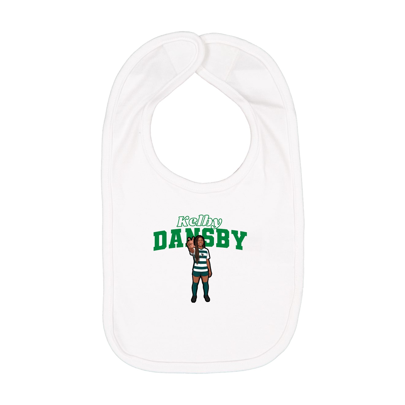Infant Bib — Name Arch in White