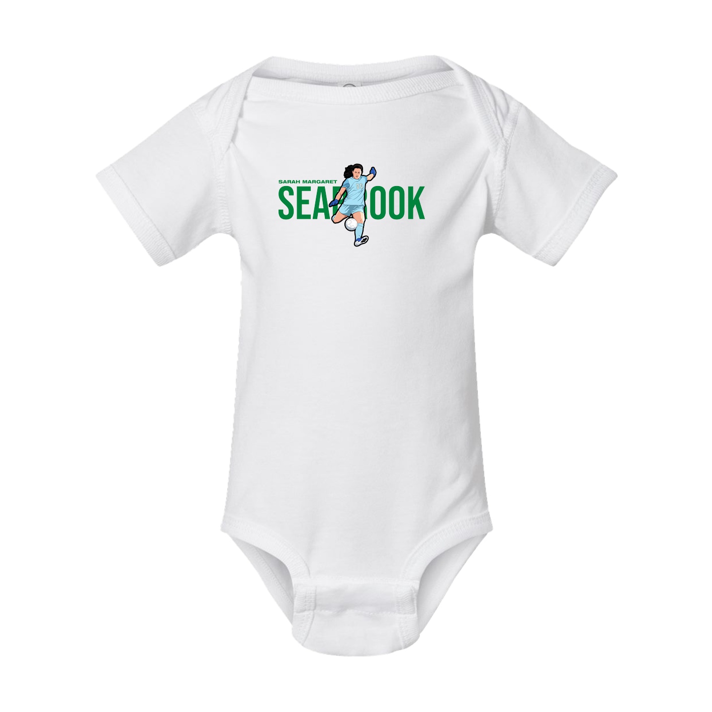Baby Onesie — Player Name in White