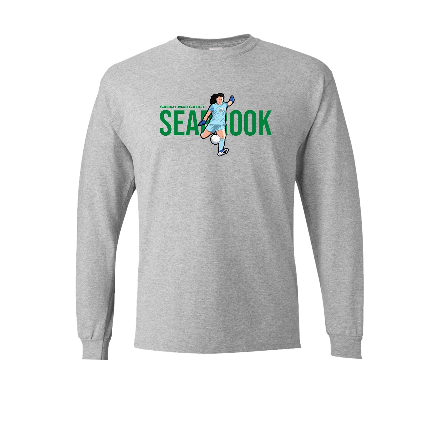 Long Sleeve Tee — Player Name in Grey