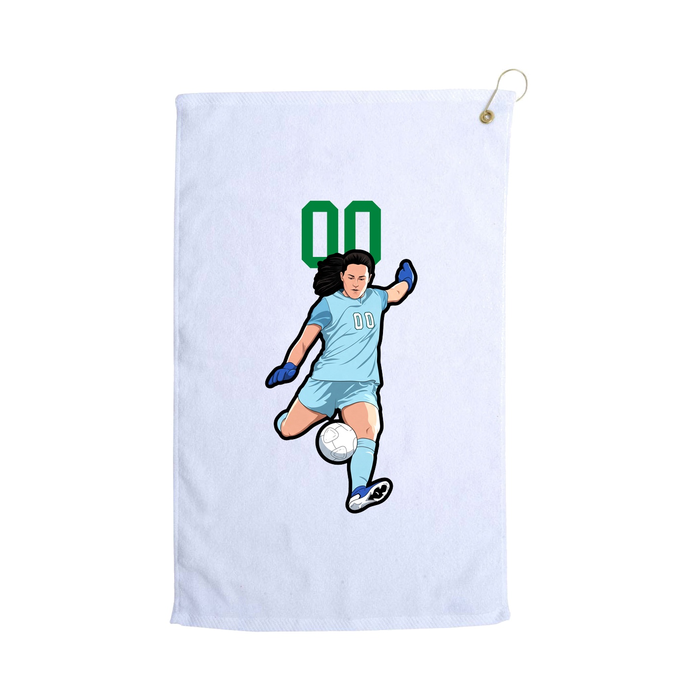 Golf Towel — Number Top in White