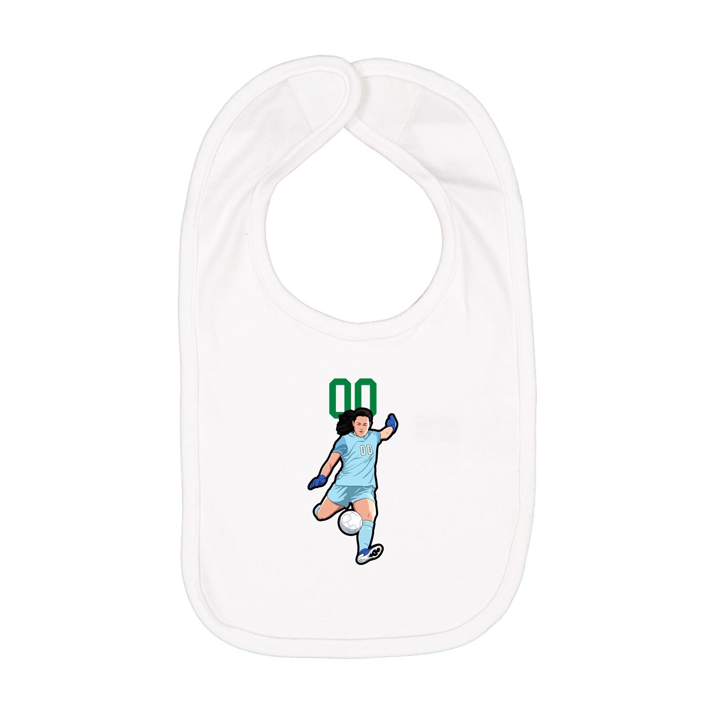 Infant Bib — Number Top in White