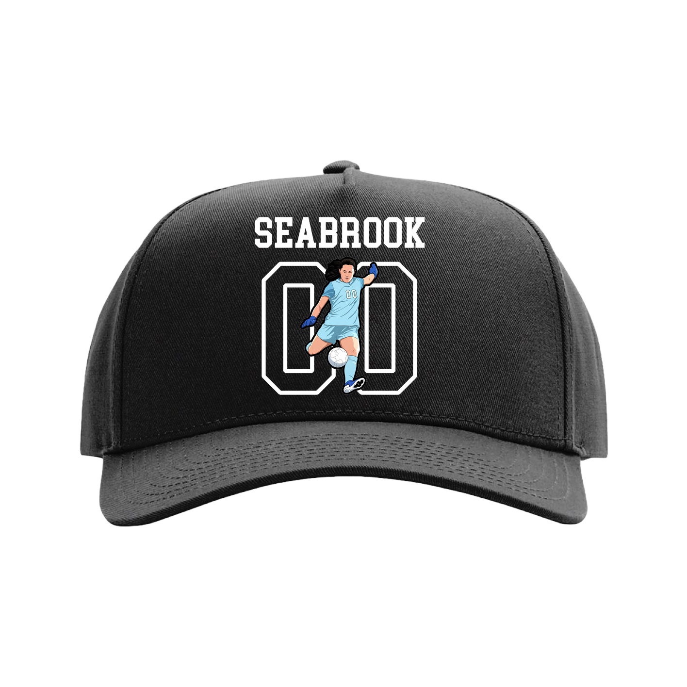 Full Fabric Five-Panel Champ Cap — Shirsey in Black