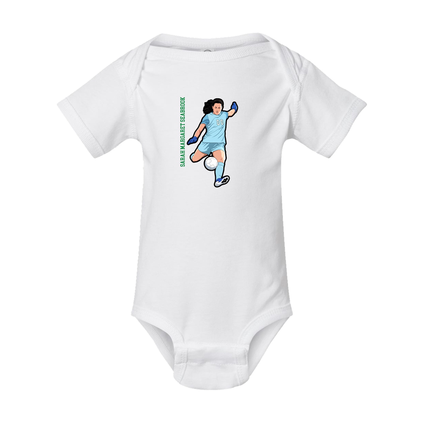 Baby Onesie — Name Vertical in White