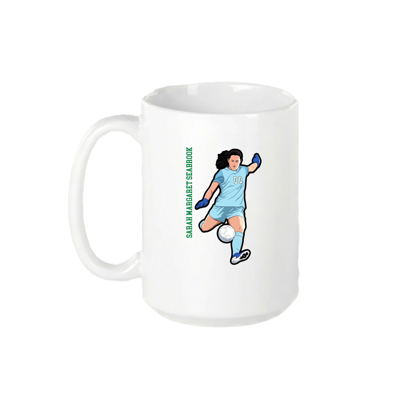 15oz Coffee Mug — Name Vertical in White