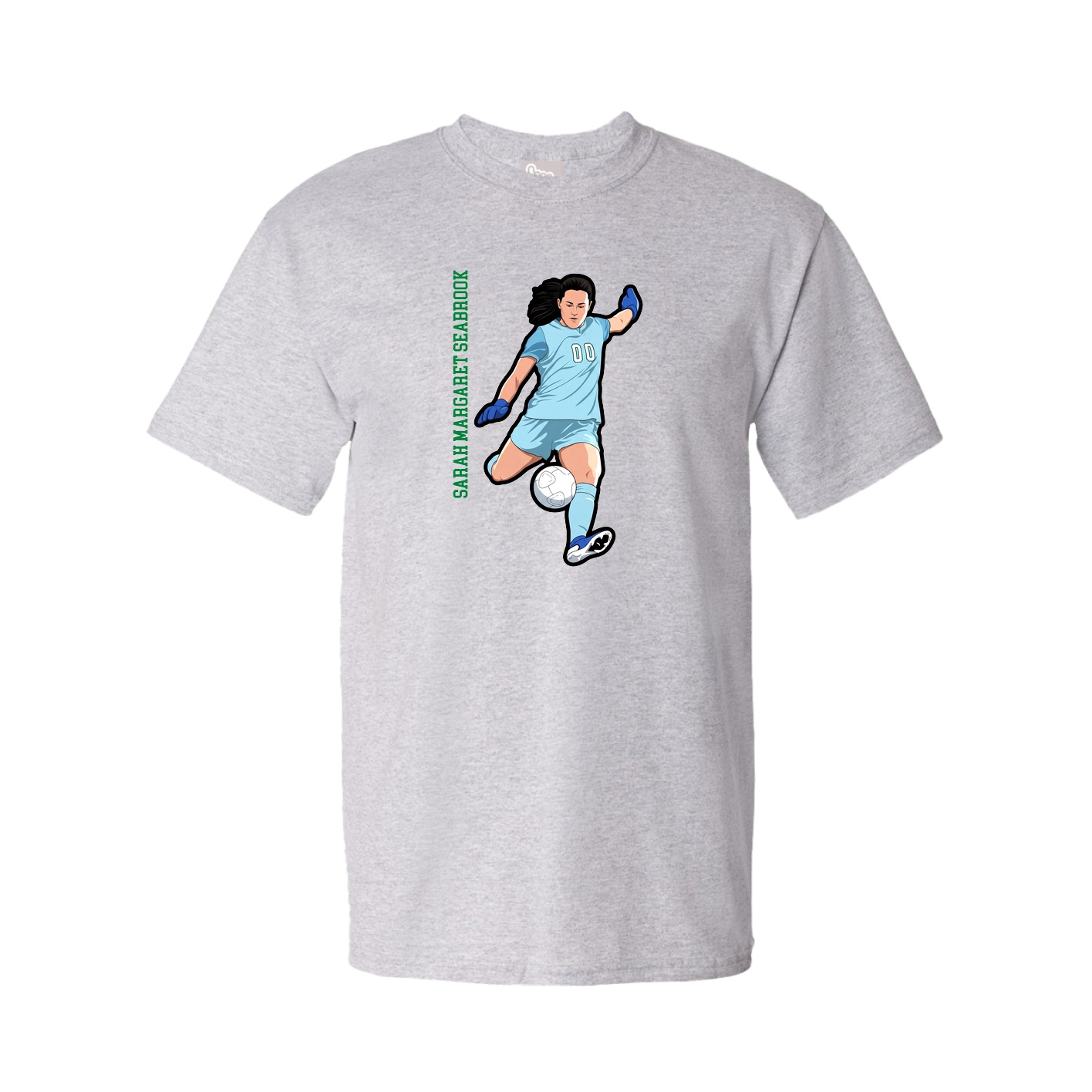 Tee — Name Vertical in Grey