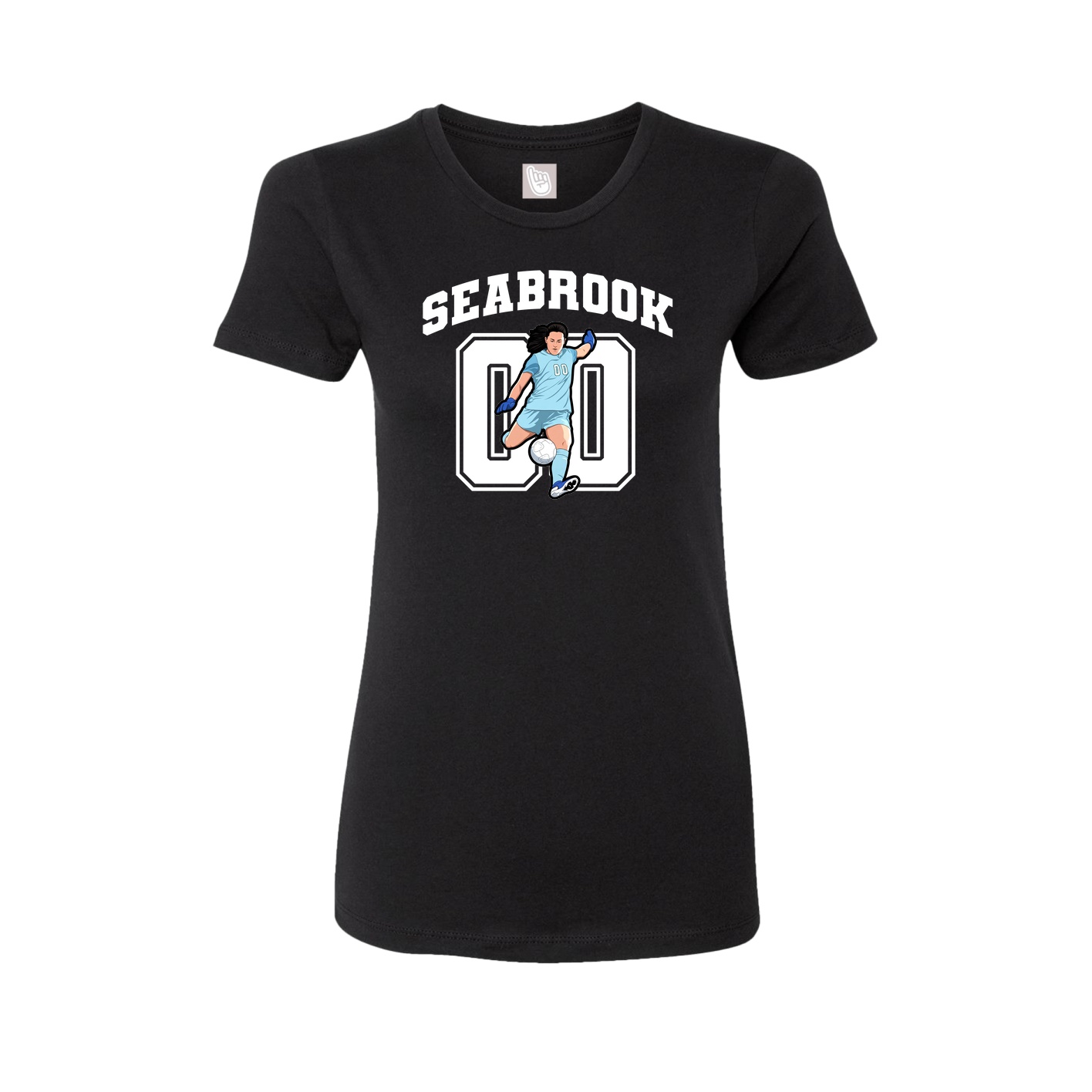 Fitted Women's Tee — Number in Black