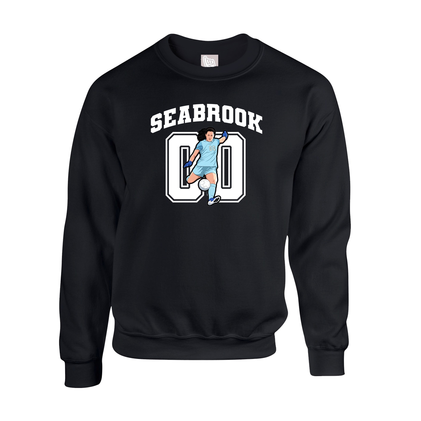 Fleece Crew — Number in Black