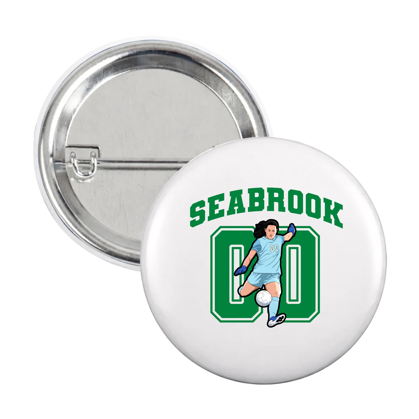 Game Day Button — Number in White