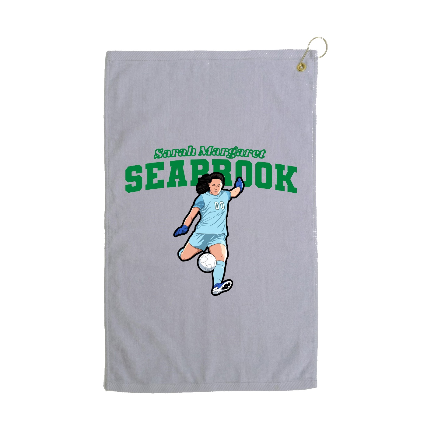 Golf Towel — Name Arch in Grey