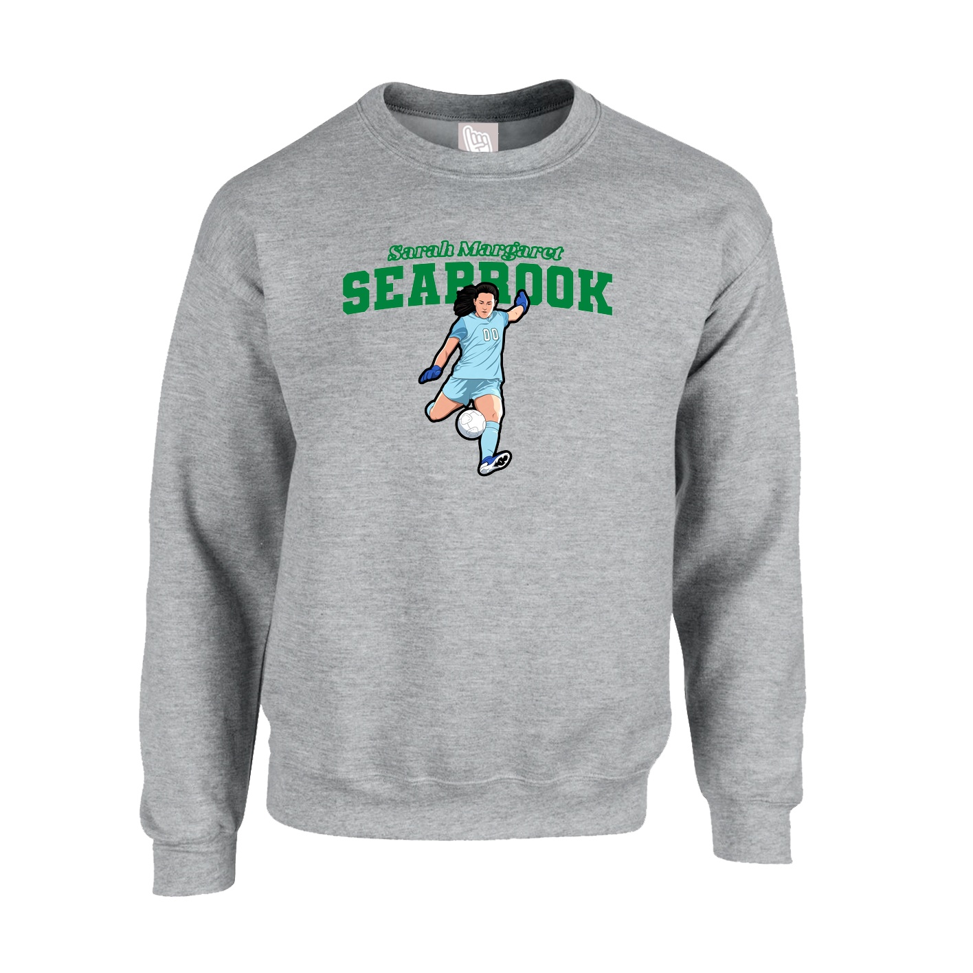 Fleece Crew — Name Arch in Grey