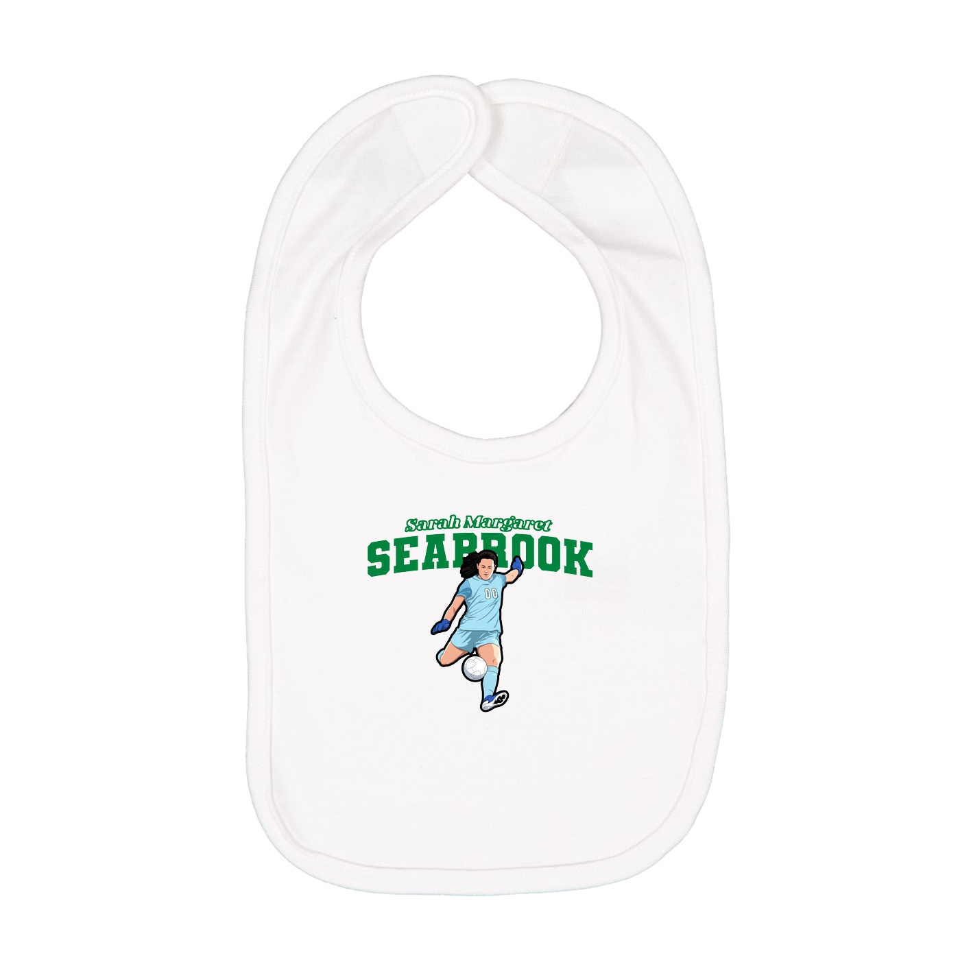 Infant Bib — Name Arch in White