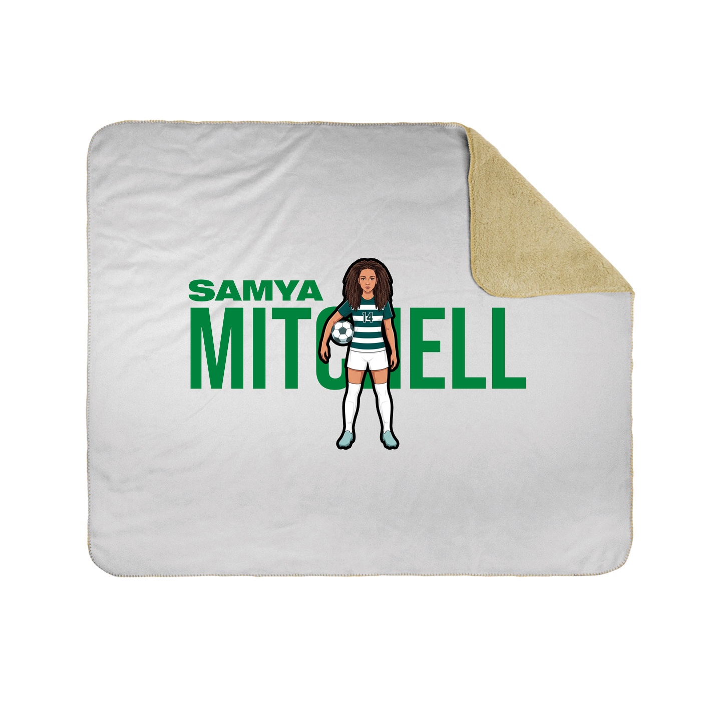 Throw Blanket — Player Name in White