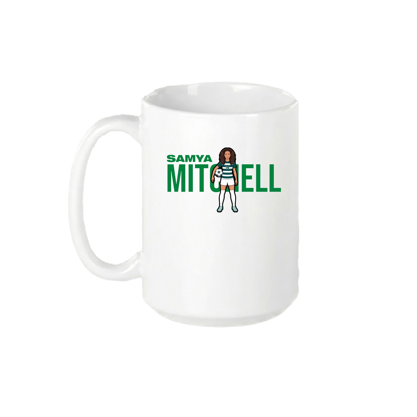 15oz Coffee Mug — Player Name in White