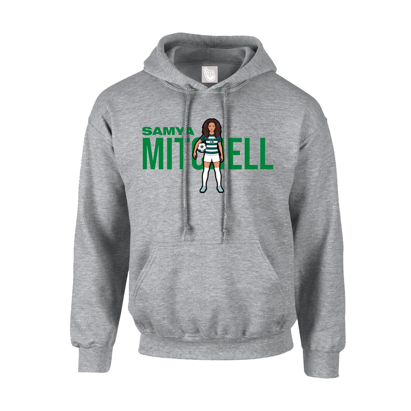 Hoodie — Player Name in Grey